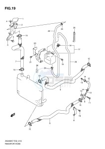 AN400 (E2) Burgman drawing RADIATOR HOSE