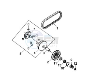 VS125S drawing CLUTCH / V BELT