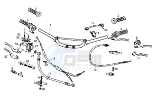 BULTACO LOBITO - 50 cc drawing HANDLEBAR-CONTROLS