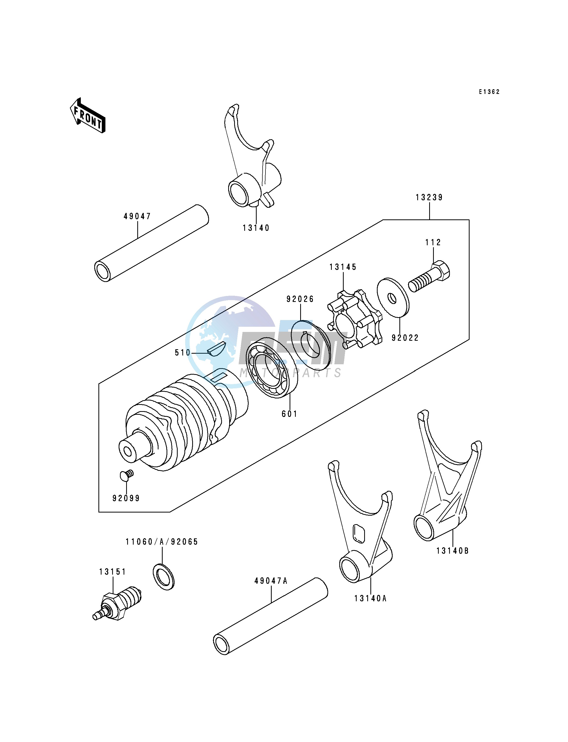 GEAR CHANGE DRUM_SHIFT FORK-- S- -