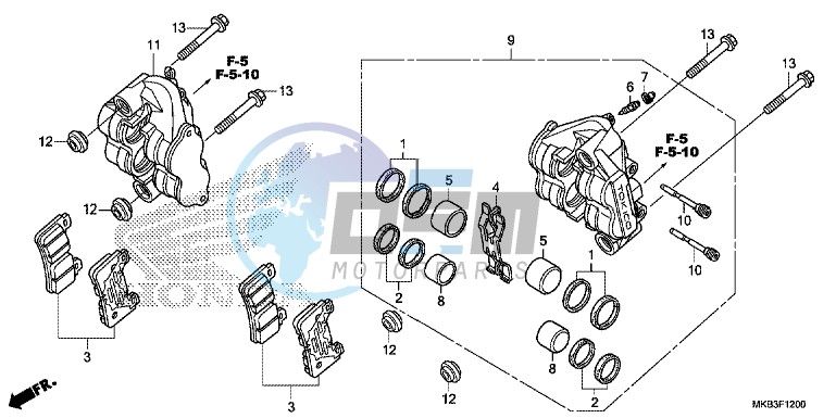 FRONT BRAKE CALIPER (CBR1000RR/ RA)