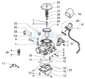 Granturismo 200 L U.S.A. drawing Carburettor component parts