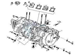 SENDA R DRD E1 E1R - 50 cc drawing CRANKCASE-COVER