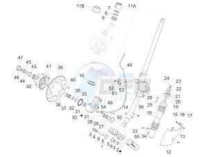 GTS 125 4T 3V ie Super (APAC) (RK, VT) drawing Fork/steering tube - Steering bearing unit