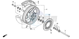 VF750CD drawing FRONT WHEEL