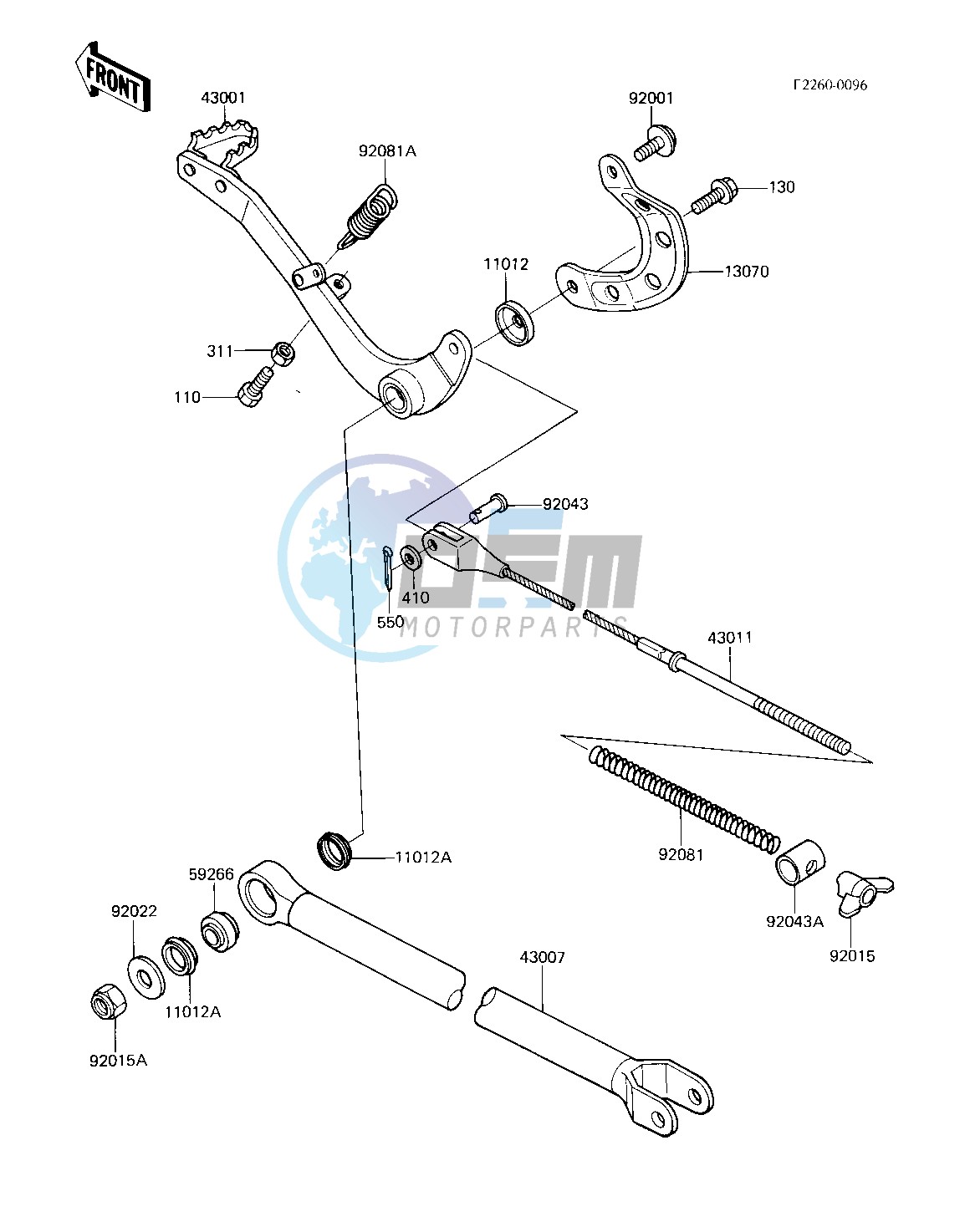 BRAKE PEDAL_TORQUE LINK -- 83 KX250-C1- -