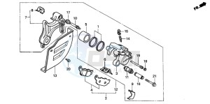 XRV750 AFRICA TWIN drawing REAR BRAKE CALIPER