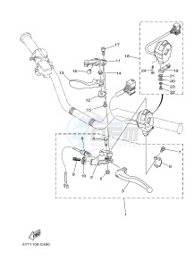 YFM350 YFM35RD RAPTOR 350 (1BSA 1BS9) drawing HANDLE SWITCH & LEVER