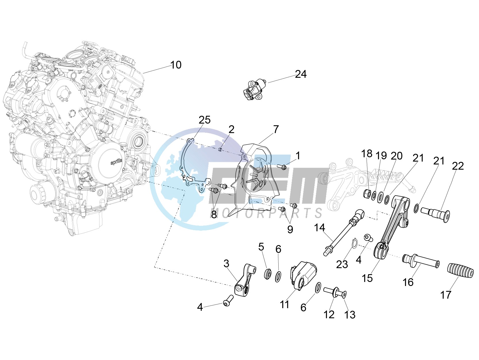 Engine-Completing part-Lever