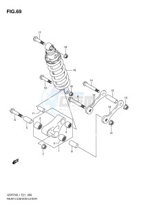 GSR750 (E21) drawing REAR CUSHION LEVER