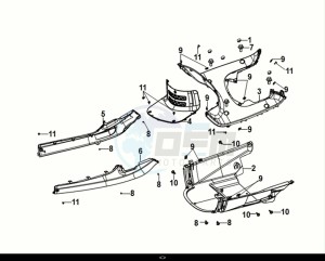 FIDDLE IV 50 (XG05W1-EU) (E5) (M1-M3) drawing INNER FENDER- FLOOR PANEL - CENTER COVER