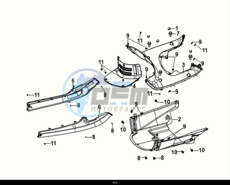 INNER FENDER- FLOOR PANEL - CENTER COVER