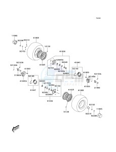 KSF 90 A [KFX90] (A7F-A9S) A7F drawing FRONT HUB