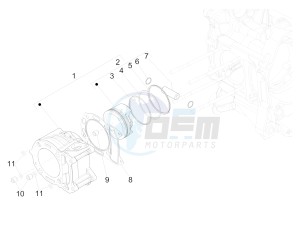 GTS 300 SUPER 4T 4V IE ABS E4 (EMEA) drawing Cylinder-piston-wrist pin unit