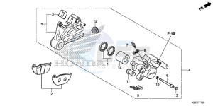 CRF250LD CRF250L UK - (E) drawing REAR BRAKE CALIPER