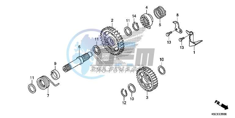 KICK STARTER SPINDLE