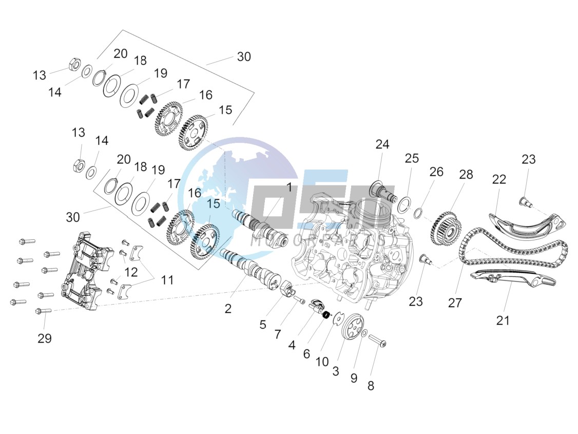 Front cylinder timing system