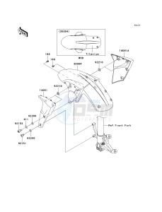 ZX636 C [NINJA ZX-6R] (C6F) D6F drawing FRONT FENDER-- S- -