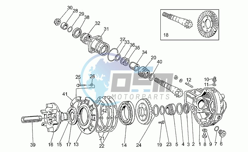 Rear bevel gear