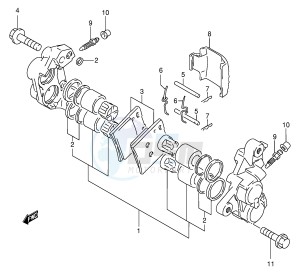 GSX600F (E2) Katana drawing FRONT CALIPERS