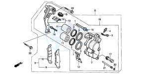 XR250R drawing FRONT BRAKE CALIPER