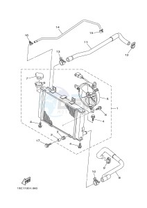 YFM300 RAPTOR 300 (1SC1) drawing RADIATOR & HOSE