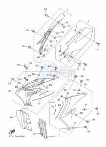 WR450F (B7R9) drawing SIDE COVER