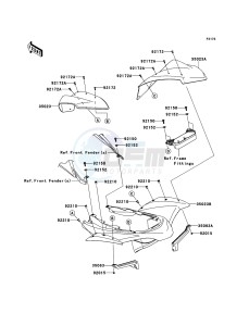 KFX450R KSF450BDF EU drawing Rear Fender(s)