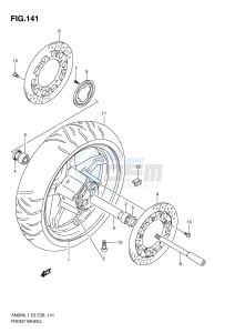 AN650 (E3-E28) Burgman drawing FRONT WHEEL (AN650AL1 E28)