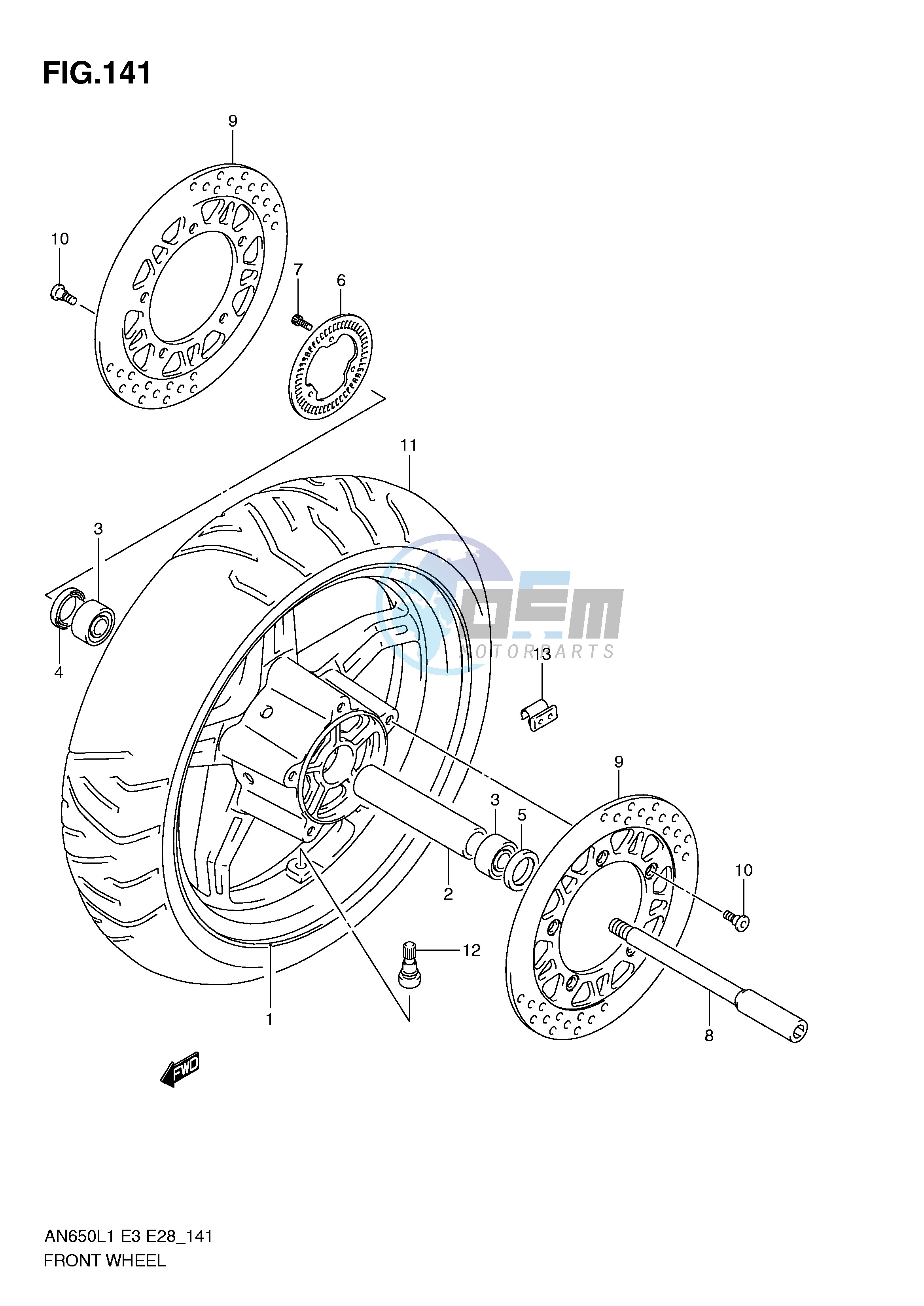 FRONT WHEEL (AN650AL1 E28)