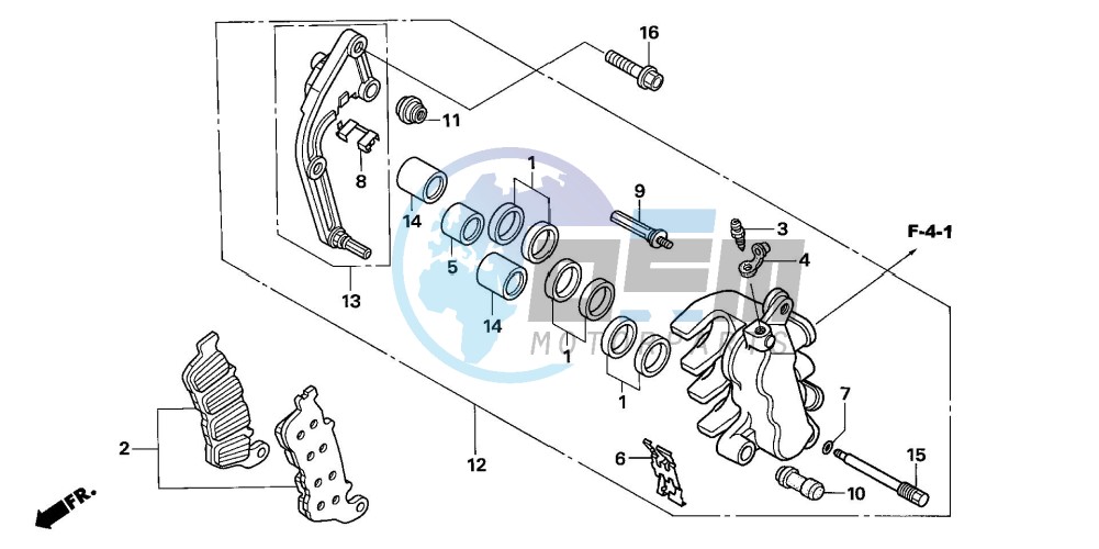 L. FRONT BRAKE CALIPER (CBF1000A/T/S)