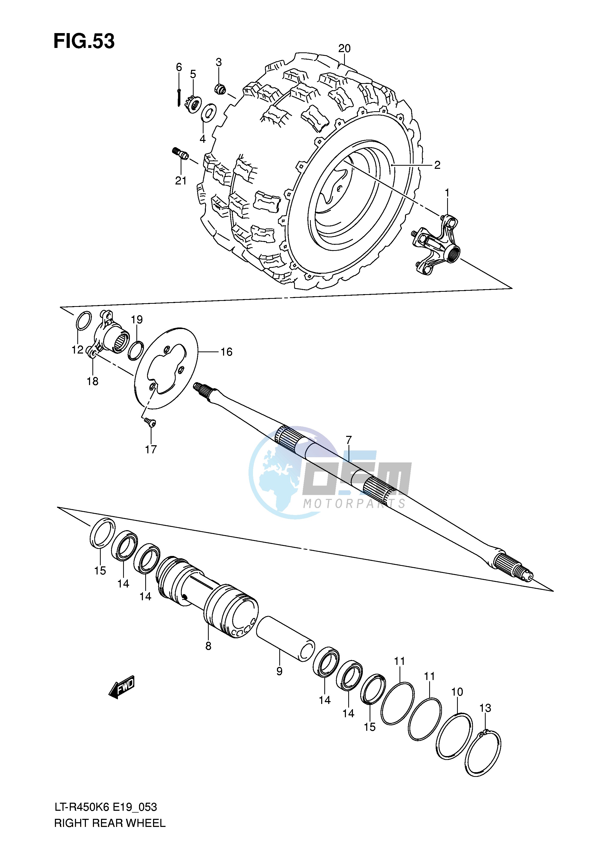 RIGHT REAR WHEEL (MODEL K6 K7)