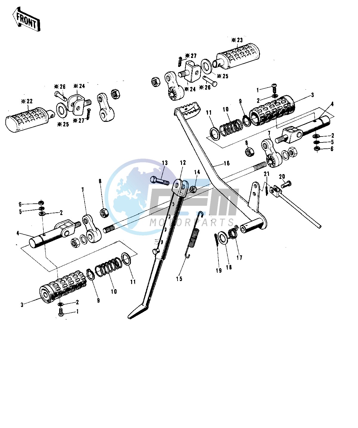 FOOTRESTS_STAND_BRAKE PEDAL -- 72-73 F9_F9-A 350- -