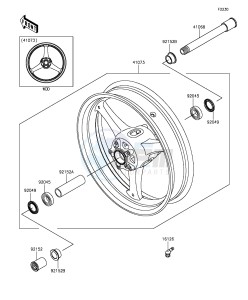 NINJA ZX-10R ABS ZX1000SGFB XX (EU ME A(FRICA) drawing Front Hub