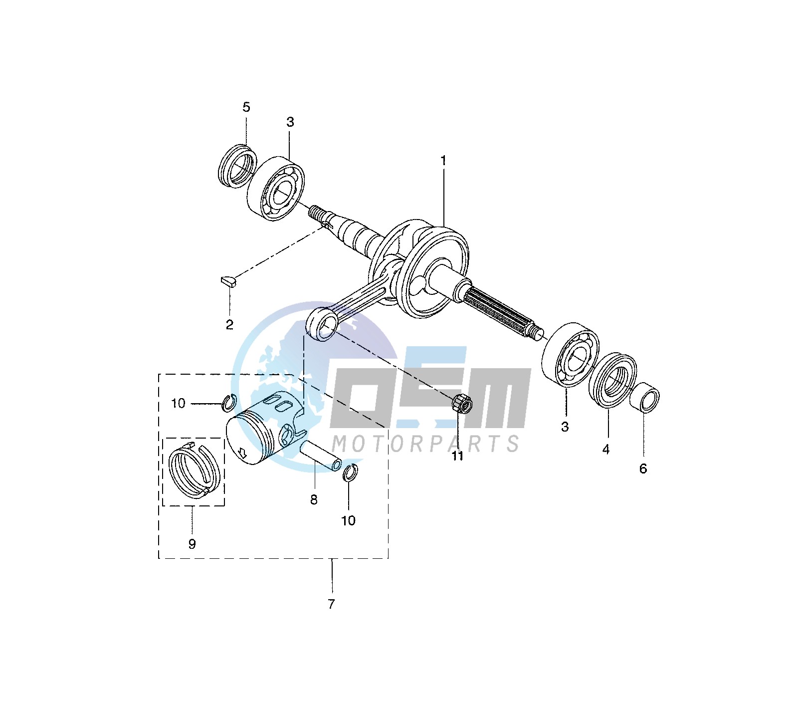 CRANKSHAFT AND PISTON