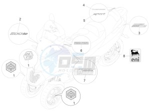 MP3 500 LT E4 Sport - Business (EMEA) drawing Plates - Emblems