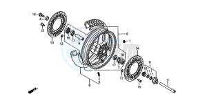 ST1100 drawing FRONT WHEEL (ST1100L/M/N/P/R)