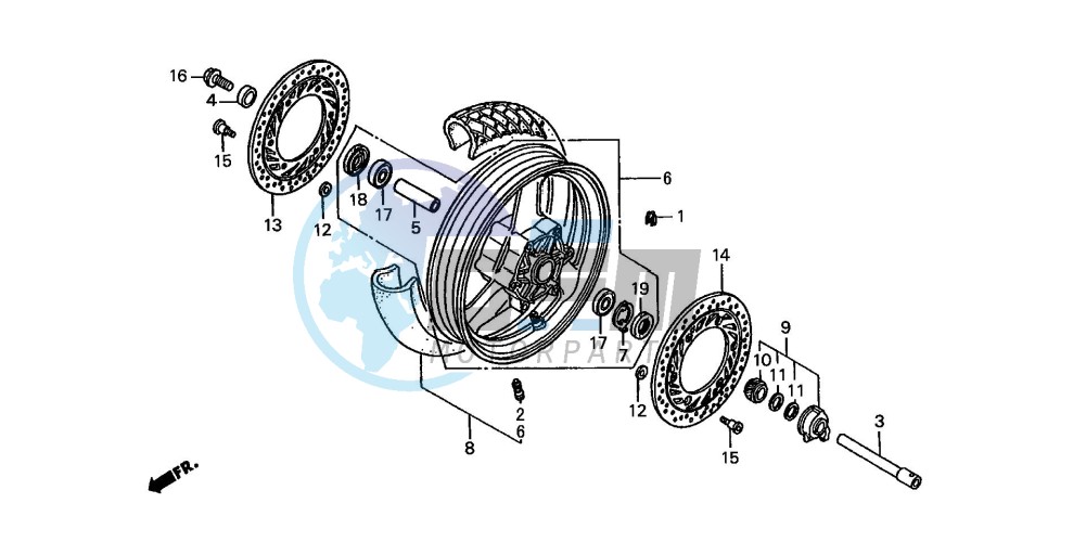 FRONT WHEEL (ST1100L/M/N/P/R)