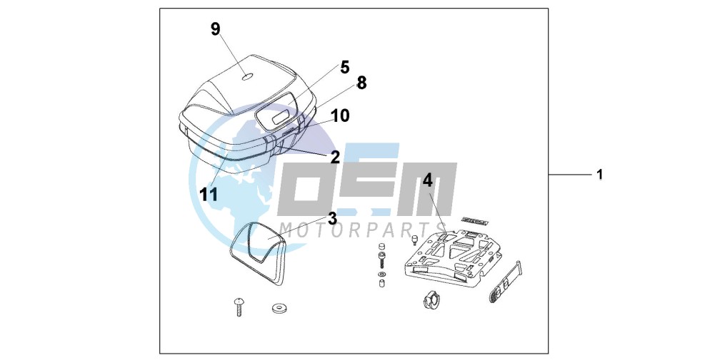 TOP BOX 45L EXCALIBUR GRAY METALLIC