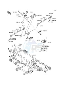 KVF650 4x4 KVF650D8F EU GB drawing Frame