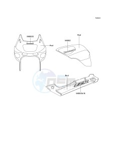 ZX 600E [ZX-6 NINJA ZZR 600] (E10-E13 E13 CAN ONLY) ZZR 600 drawing DECALS-- RED- --- E12- --- CA,US- -