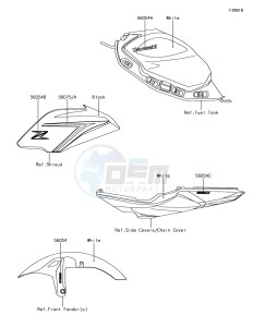 Z650 ER650HHF XX (EU ME A(FRICA) drawing Decals(White)