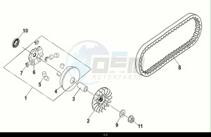 JET 14 125 LC ABS (XC12WX-EU) (E5) (M1) drawing MOVABLE DRIVE FACE ASSY