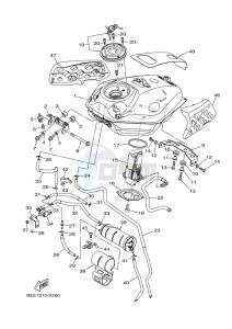 XSR700 MTM690 (BEE1) drawing FUEL TANK