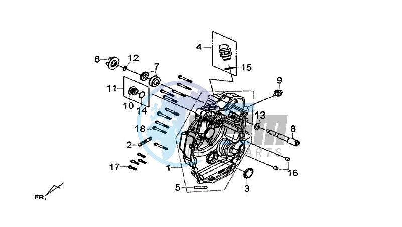 R. CRANK CASE COVER