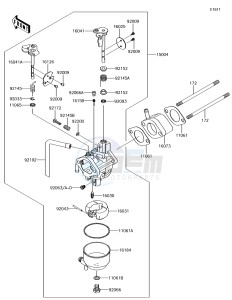 MULE SX KAF400JJF EU drawing Carburetor