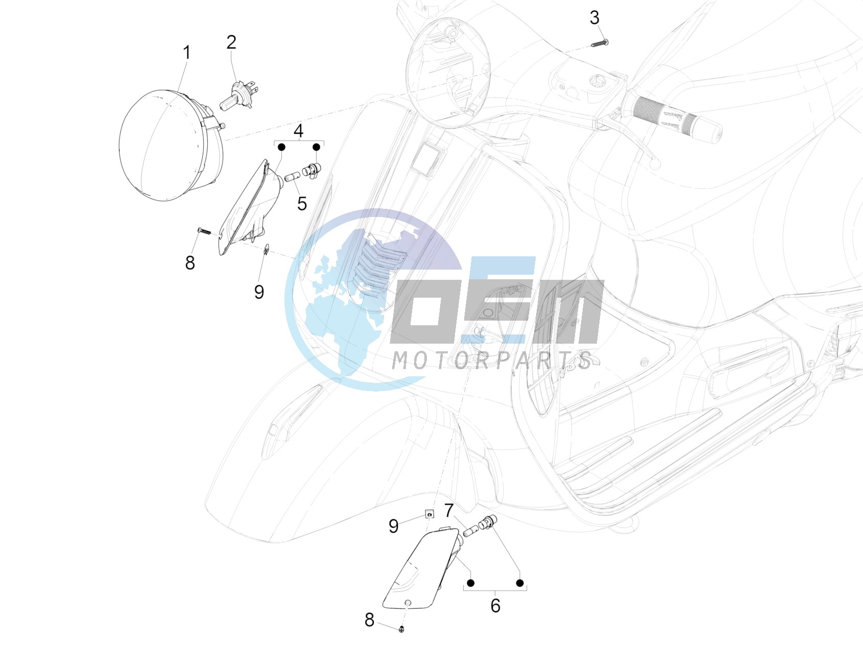 Front headlamps - Turn signal lamps