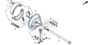 CB250 drawing REAR BRAKE PANEL