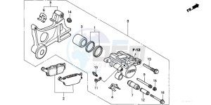 VTR1000F SUPER HAWK drawing REAR BRAKE CALIPER