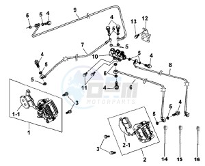 QUADLANDER 250 drawing VOORBRAKE CALIPER / BRAKE LEVER /BRAKE LINES